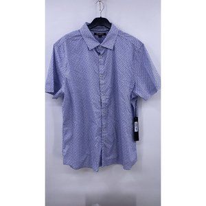 karl lagerfeld snap Pearl button Down Blue shirt XL Slim Fit $119 NWT (x1)